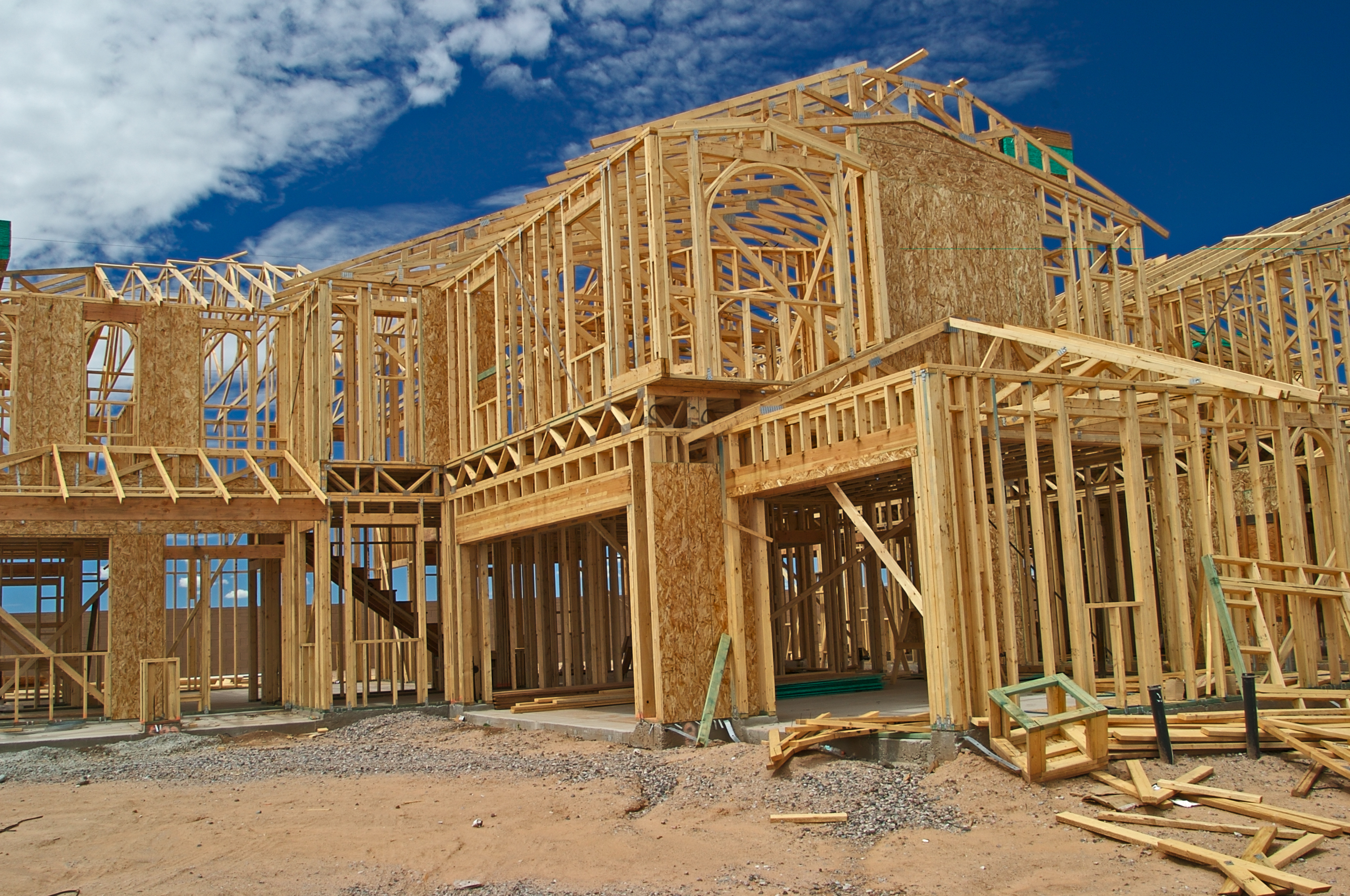 Framed House Being Built